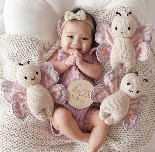 Hand-Knit Stuffed Baby Butterfly