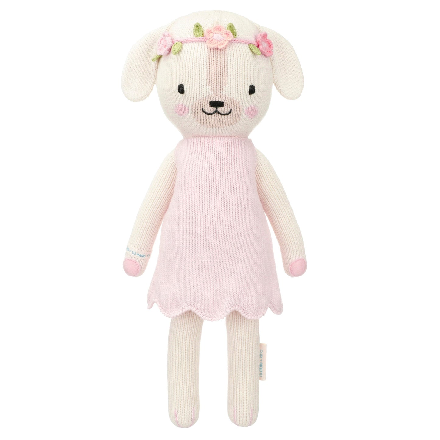 Hand-Knit Stuffed Charlotte  the Dog