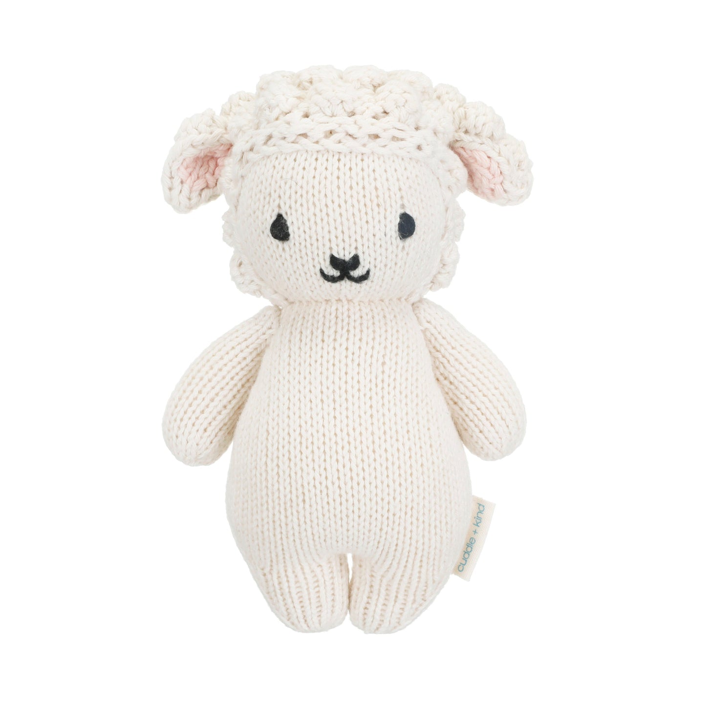 Hand-Knit Stuffed Baby Lamb