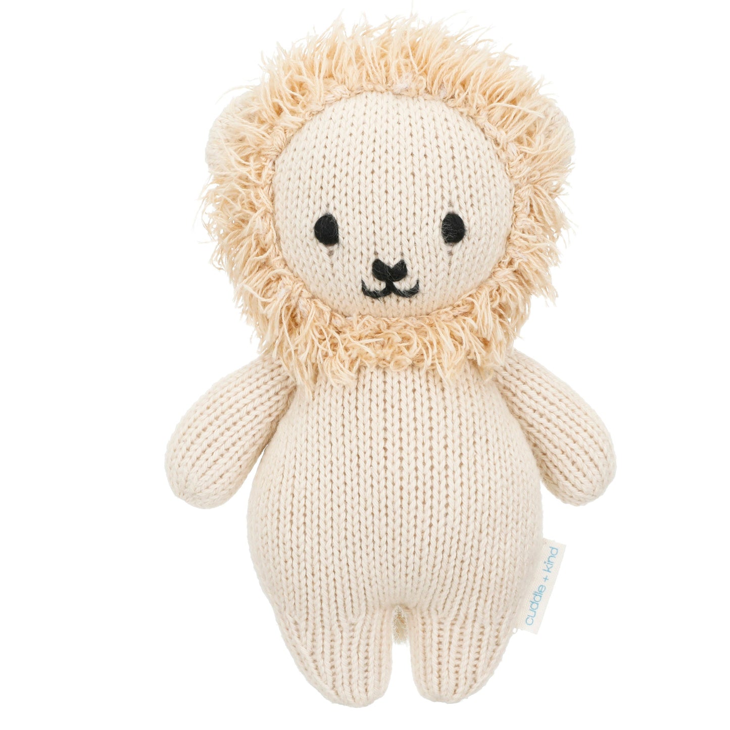 Hand-Knit Stuffed Baby Lion