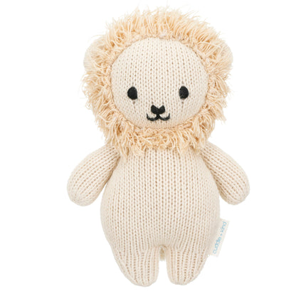 Hand-Knit Stuffed Baby Lion