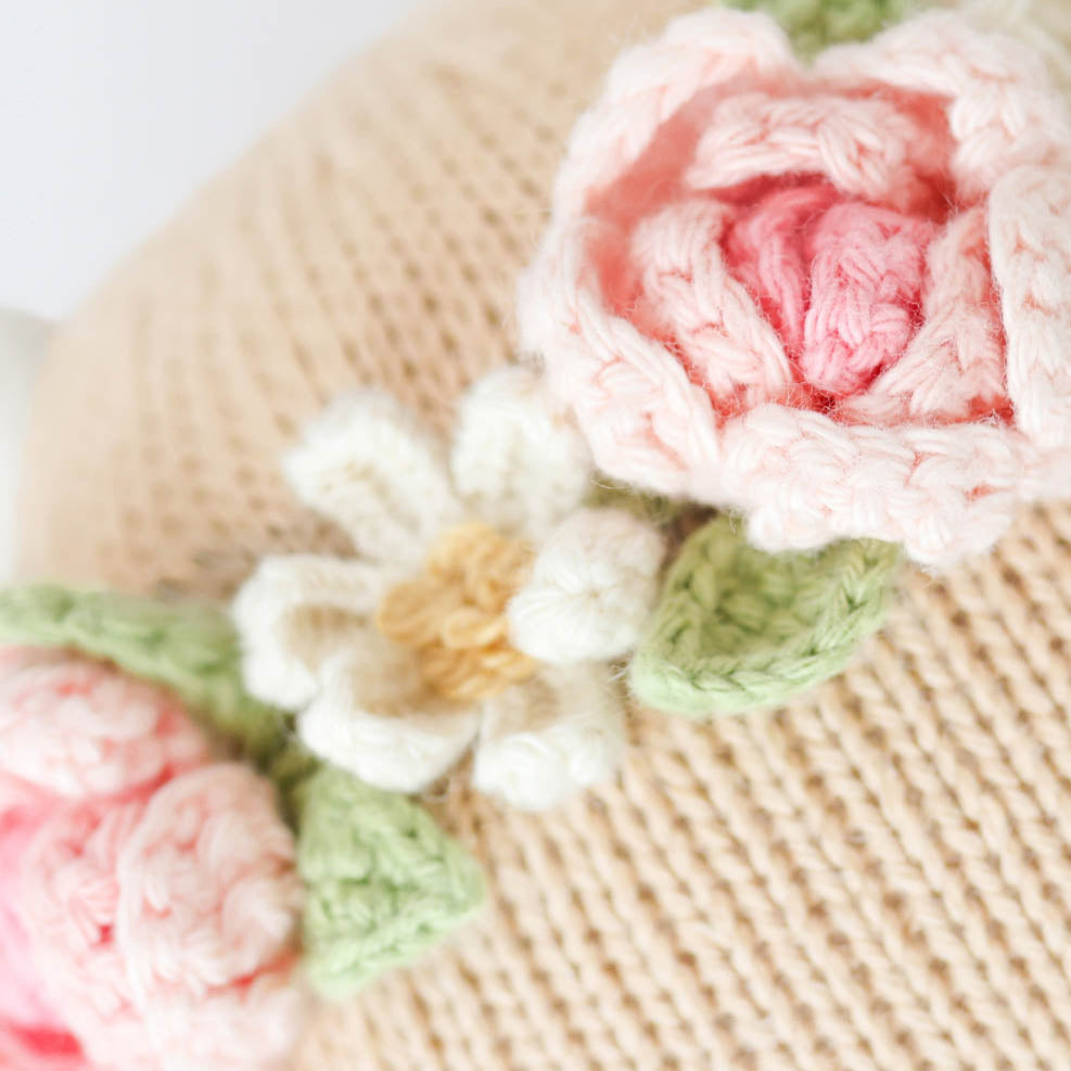 Hand-Knit Stuffed Amelia the Cow