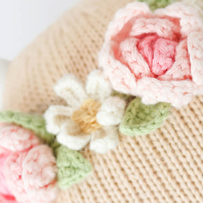 Hand-Knit Stuffed Amelia the Cow