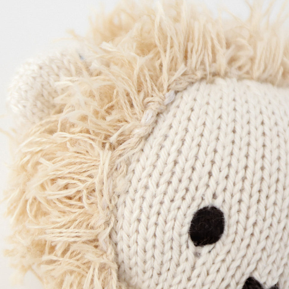 Hand-Knit Stuffed Baby Lion