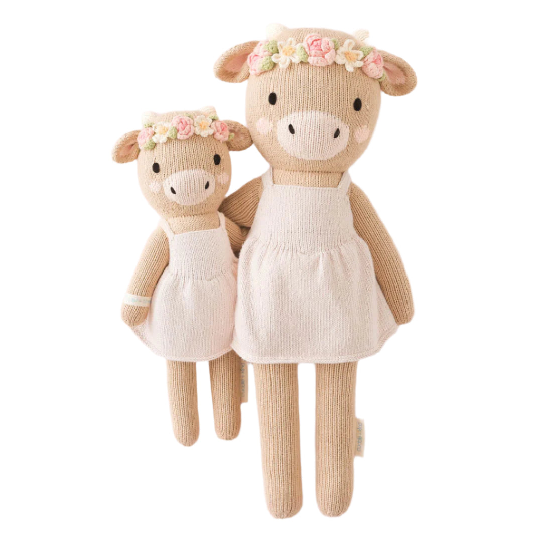 Hand-Knit Stuffed Amelia the Cow