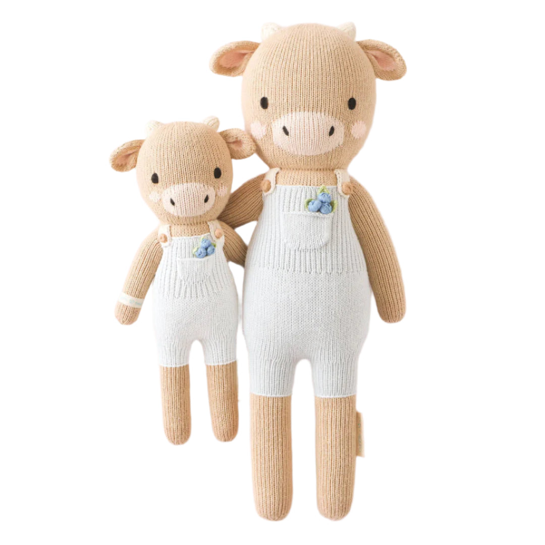 Hand-Knit Stuffed Asher the Cow