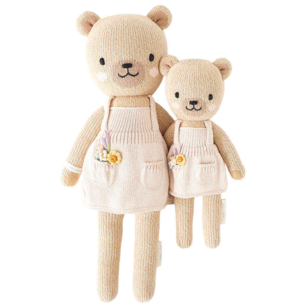 Hand-Knit Stuffed Goldie the Bear