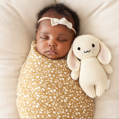 Hand-Knit Stuffed Baby Bunny