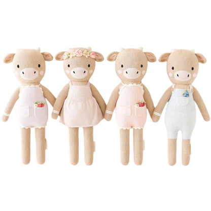 Hand-Knit Stuffed Amelia the Cow