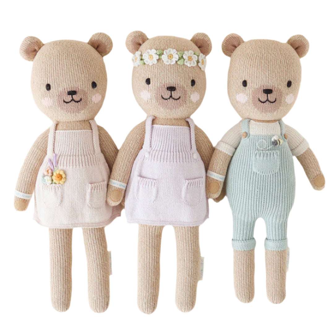 Hand-Knit Stuffed Charlie the Bear