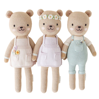 Hand-Knit Stuffed Goldie the Bear