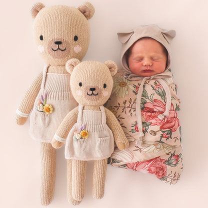 Hand-Knit Stuffed Goldie the Bear