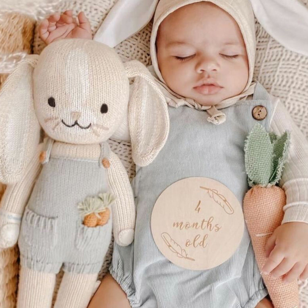 Hand-Knit Stuffed Henry the Bunny