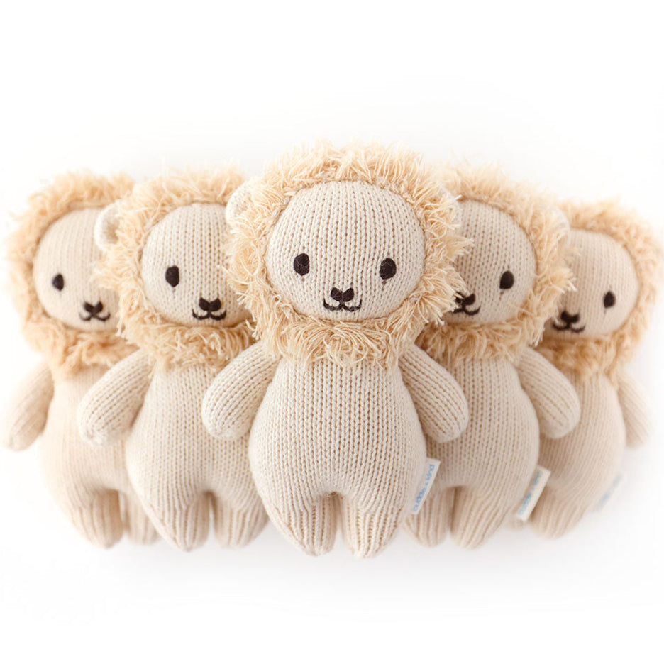 Hand-Knit Stuffed Baby Lion