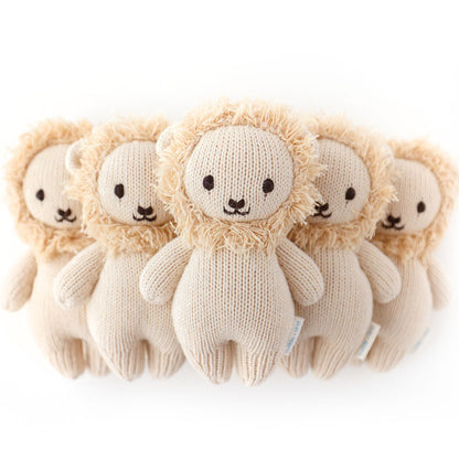Hand-Knit Stuffed Baby Lion