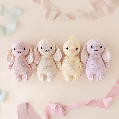 Hand-Knit Stuffed Baby Bunny