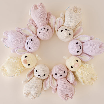 Hand-Knit Stuffed Baby Bunny