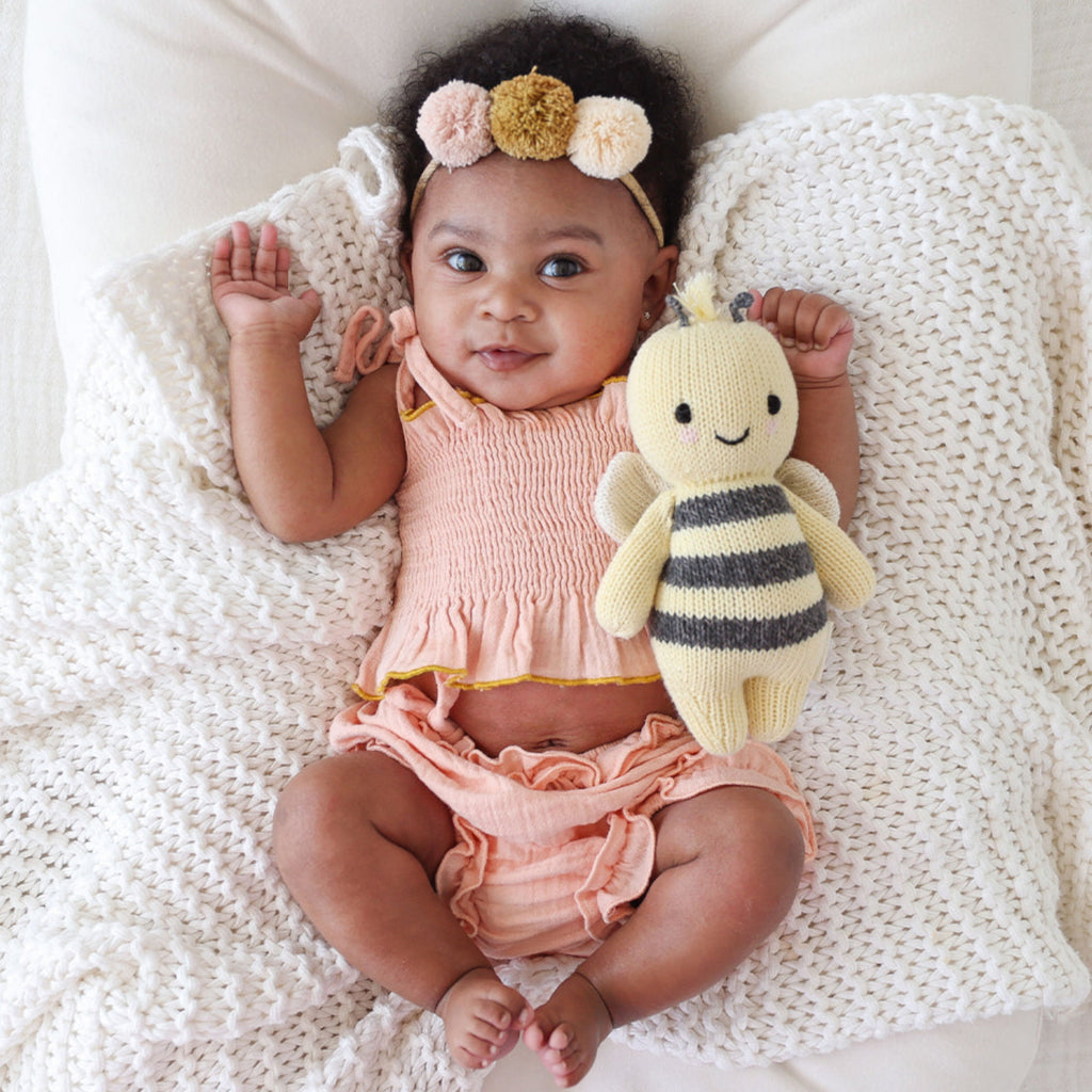 Hand-Knit Stuffed Baby Bee
