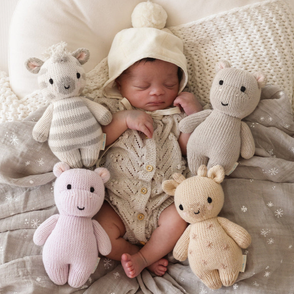 Hand-Knit Stuffed Baby Giraffe