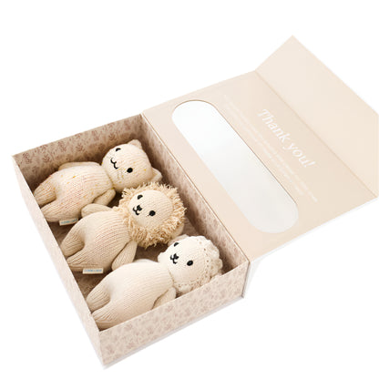 Hand-Knit Stuffed Baby Lamb