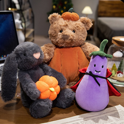 Weighted Stuffed Pumpkin Bunny Plush