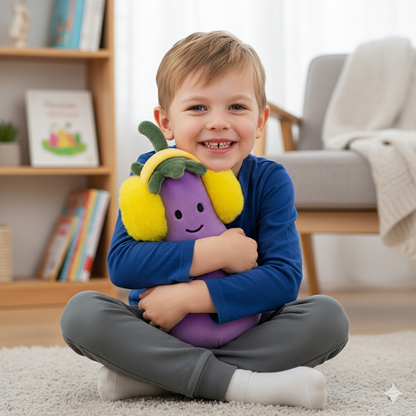 Weighted Stuffed Headphone Eggplant