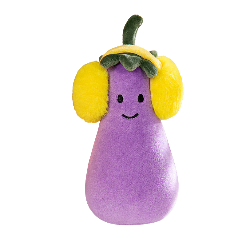 Weighted Stuffed Headphone Eggplant