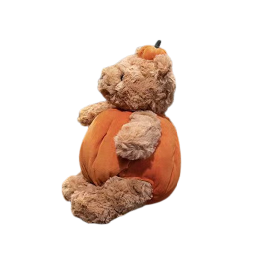 Weighted Stuffed Pumpkin Bear Plush