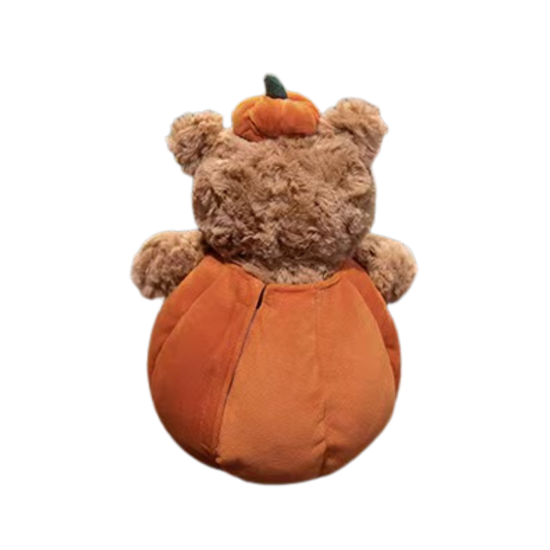 Weighted Stuffed Pumpkin Bear Plush