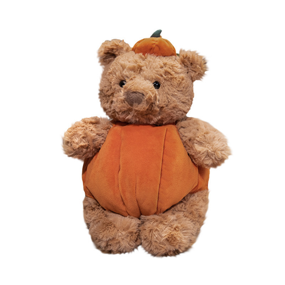 Weighted Stuffed Pumpkin Bear Plush
