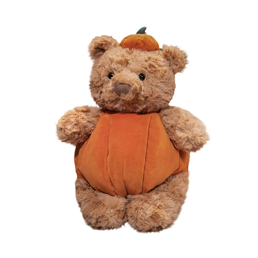 Weighted Stuffed Pumpkin Bear Plush