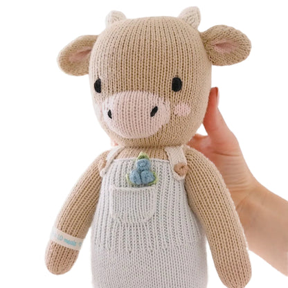 Hand-Knit Stuffed Asher the Cow