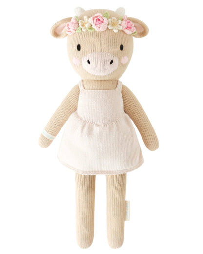 Hand-Knit Stuffed Amelia the Cow