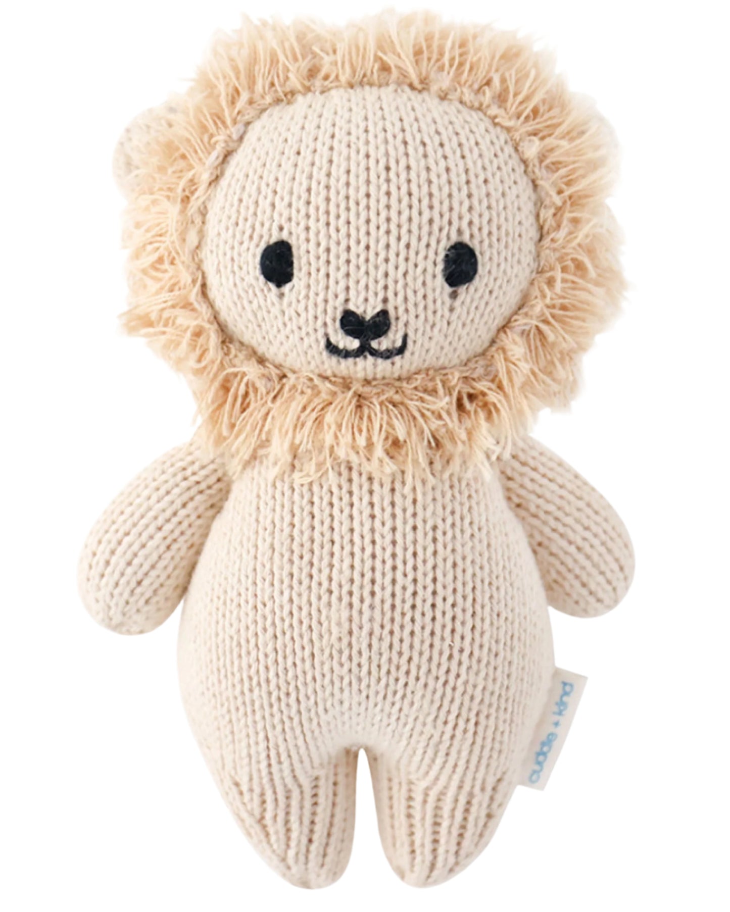 Hand-Knit Stuffed Baby Lion