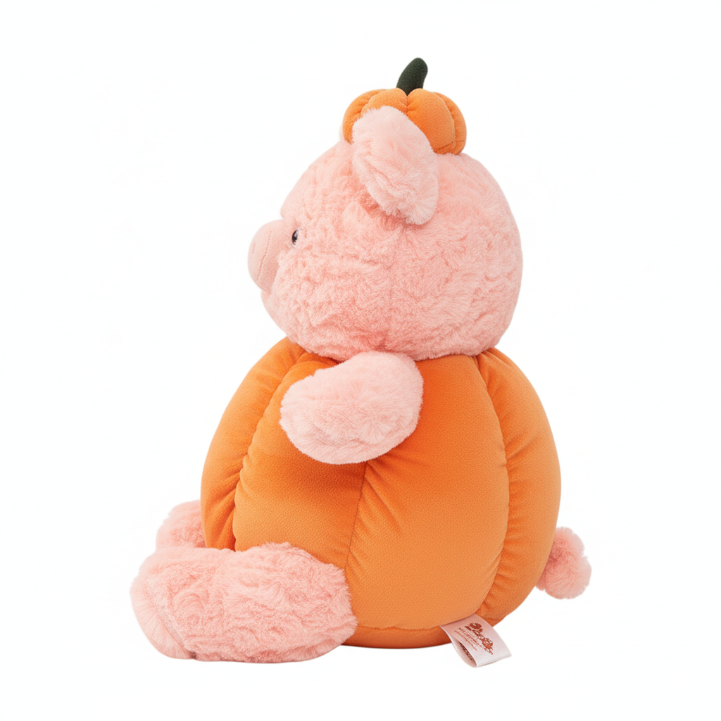 Weighted Stuffed Pumpkin Pig Plush