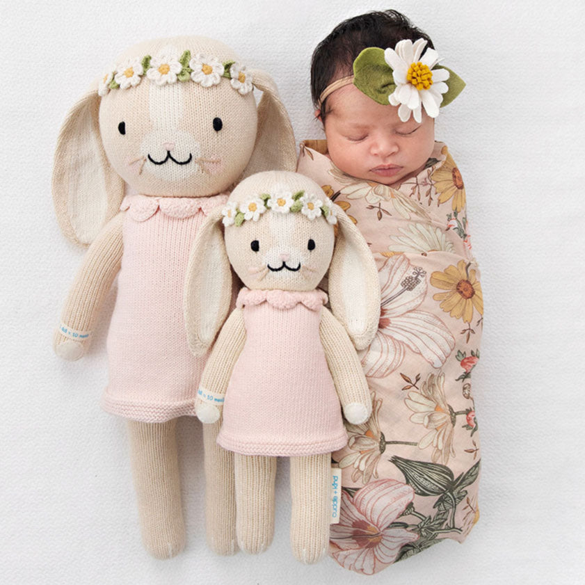 Hand-Knit Stuffed Hannah the Bunny