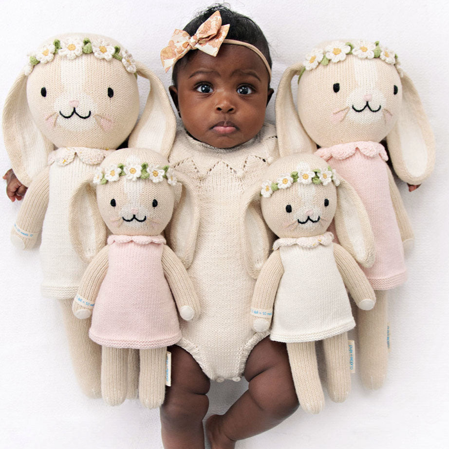 Hand-Knit Stuffed Hannah the Bunny