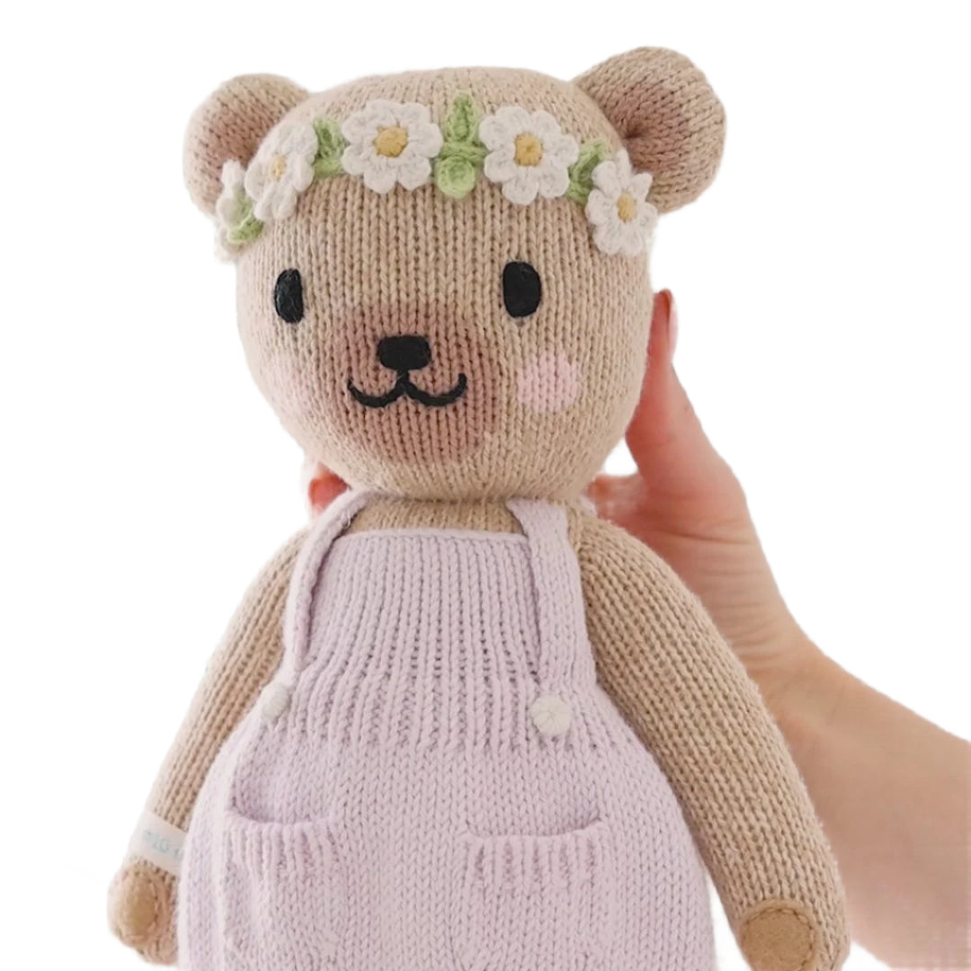 Hand-Knit Stuffed Olivia the Bear