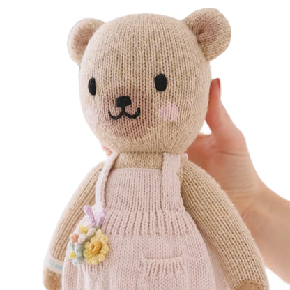 Hand-Knit Stuffed Goldie the Bear