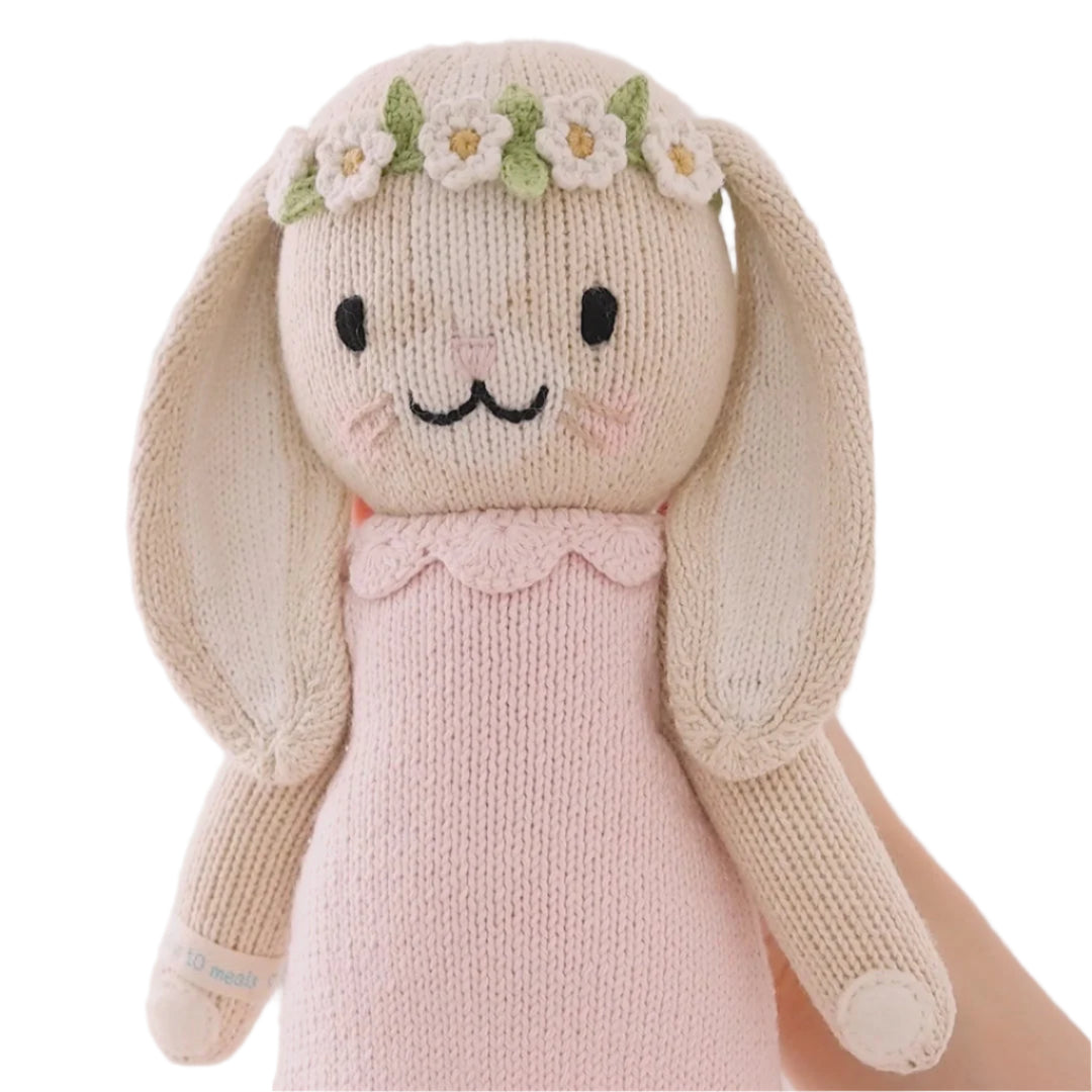 Hand-Knit Stuffed Hannah the Bunny