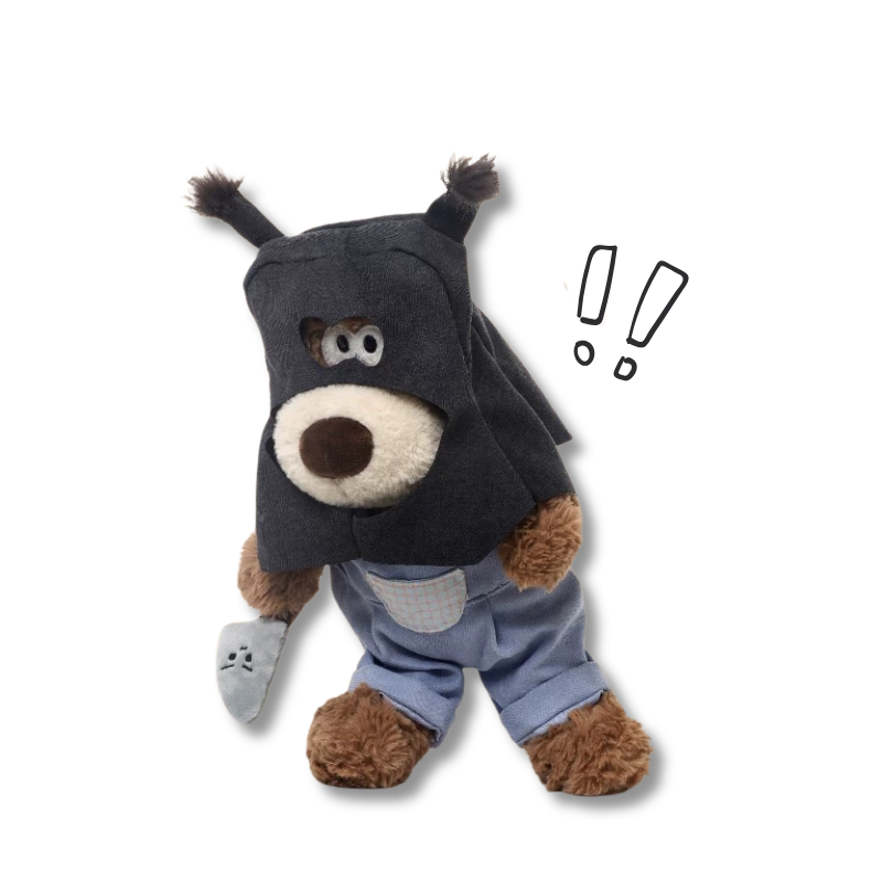 Weighted Stuffed Bandit Puppy